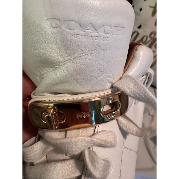 Coach unisex white leather Richmond high Top Fashion Sneaker size 9B(7 mens) - Picture 8 of 11